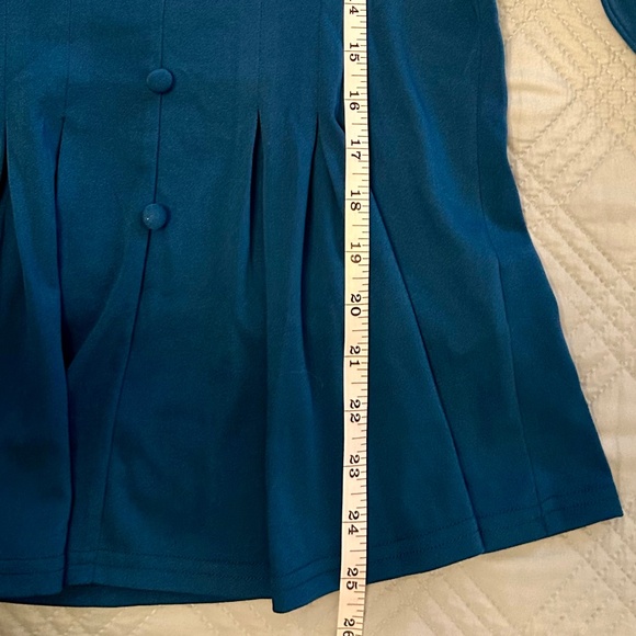 GRACE KARIN Teal Peplum Dress Top, 3/4 sleeves, NEVER WORN, Size Medium - Picture 4 of 7